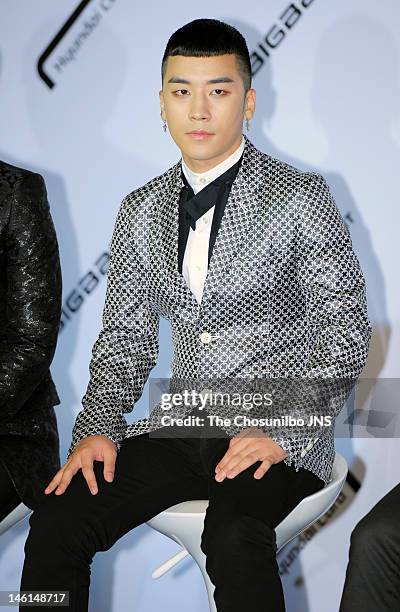 Bigbang attend Hyundai Card Collaboration With YG Entertainment at Hyundai Card head office on June 5, 2012 in Seoul, South Korea.