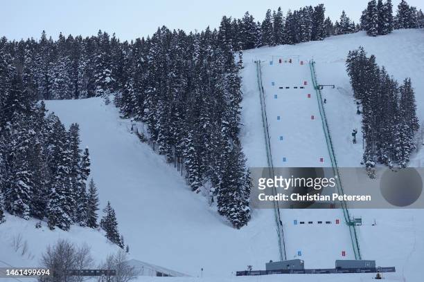 General view of the freestyle aerial and mogul course ahead of the Intermountain Healthcare Freestyle International Ski World Cup at Deer Valley...