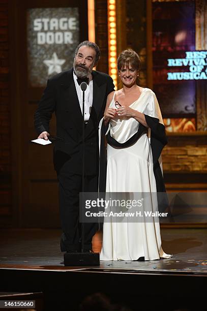 Mandy Patinkin and Patti LuPone perform onstage at the 66th Annual Tony Awards at The Beacon Theatre on June 10, 2012 in New York City.