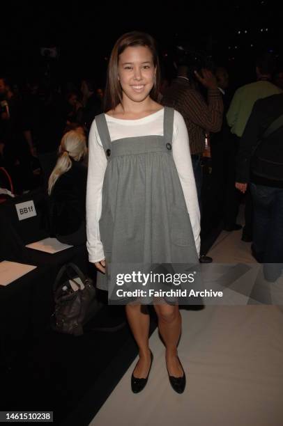 Cecilia Becker attends Vera Wang's spring 2007 runway show at Bryant Park Tent.