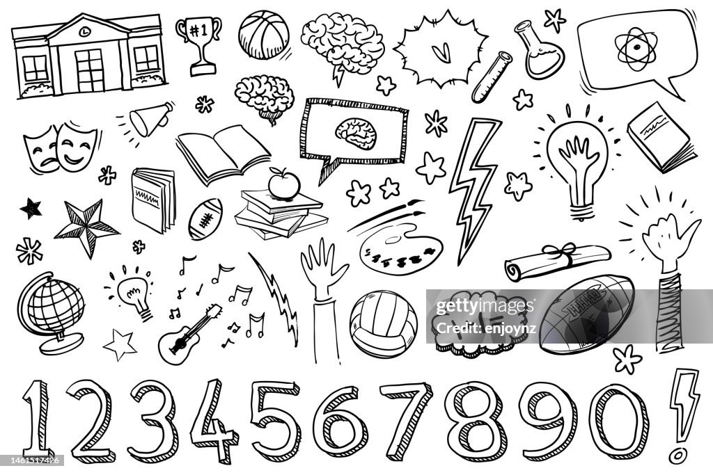 Education doodles school sketch vector