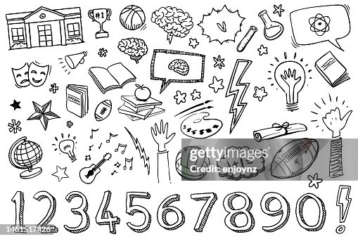 Education doodles school sketch vector Education doodles school sketch vector