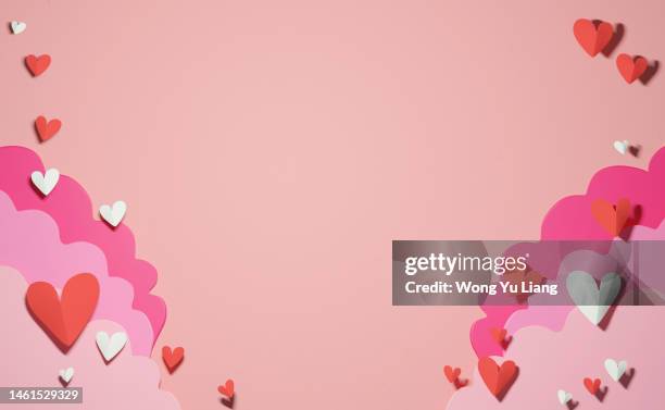 cartoon like valentine's day background with love,3d render - día de san valentín fotografías e imágenes de stock