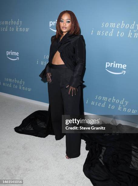 Kiersey Clemons arrives at the Los Angeles Premiere Of Prime Video's "Somebody I Used To Know" at Culver Theater on February 01, 2023 in Culver City,...