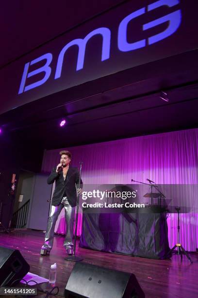 Adam Lambert attends the 2023 BMG Pre-Grammy Party at Candela La Brea on February 01, 2023 in Los Angeles, California.