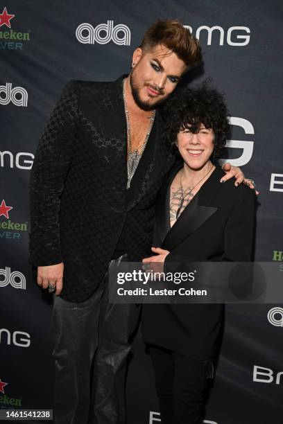 Adam Lambert and LP attend the 2023 BMG Pre-Grammy Party at Candela La Brea on February 01, 2023 in Los Angeles, California.