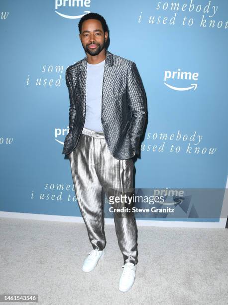 Jay Ellis arrives at the Los Angeles Premiere Of Prime Video's "Somebody I Used To Know" at Culver Theater on February 01, 2023 in Culver City,...
