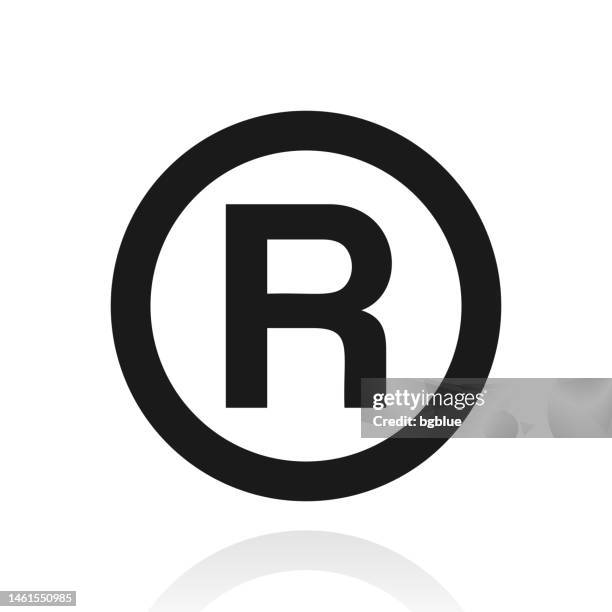 registered trademark. icon with reflection on white background - 知識財產 幅插畫檔、美工圖案、卡通及圖標