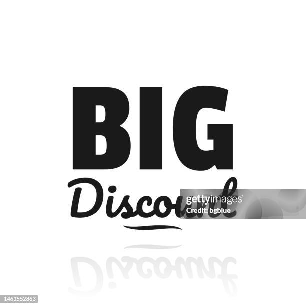 big discount. icon with reflection on white background - flooring store stock illustrations