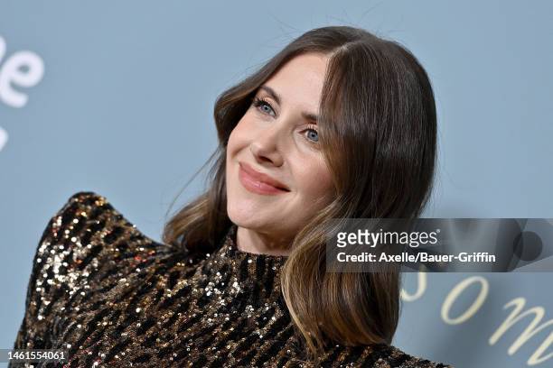 Alison Brie attends the Los Angeles Premiere of Prime Video's "Somebody I Used To Know" at Culver Theater on February 01, 2023 in Culver City,...