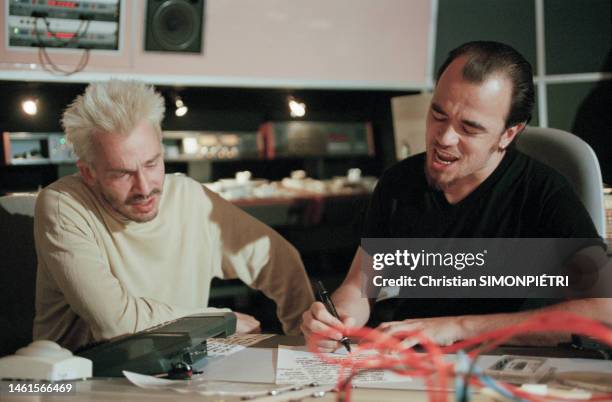 French singer Florent Pagny with friend Pascal Obispo.