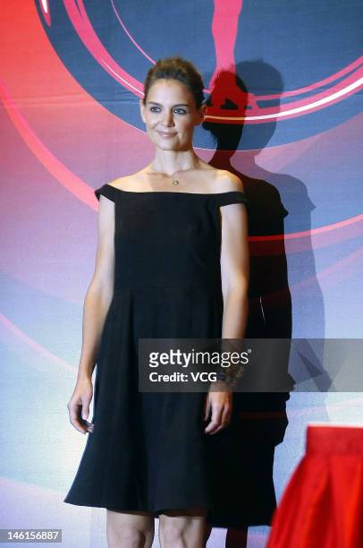 Katie Holmes attends 'Artistry on Ice' press conference at Sheraton Hotel on June 11, 2012 in Beijing, China.