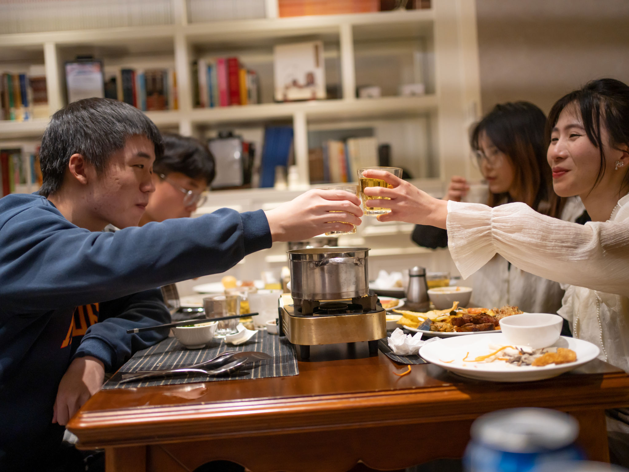 young people having dinner young people having dinner