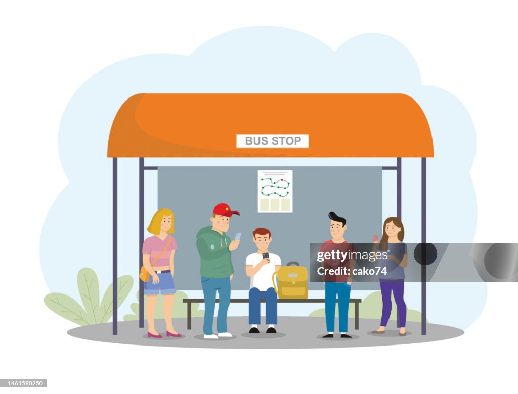 Bus Stop vector illustration