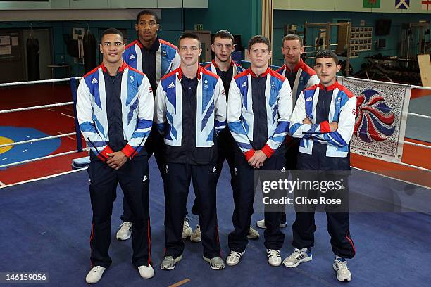 Anthony Ogogo, Anthony Joshua, Josh Taylor, Fred Evans, Luke Campbell, Tom Stalker and Andrew Selby of Great Britain pose for a portrait during the...