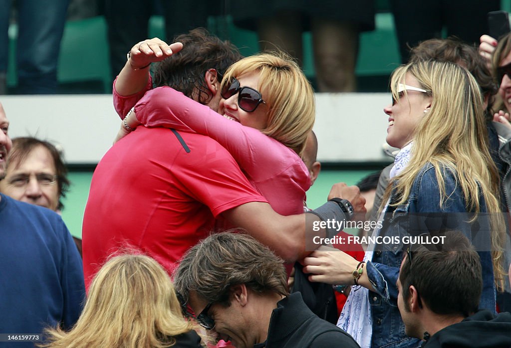 Spain's Rafael Nadal celebrates with his