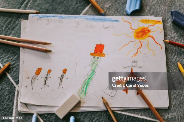 close up little kid drawing - innocence project stock pictures, royalty-free photos & images