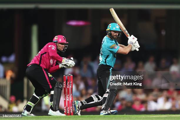 Michael Neser of the Heat bats during the Men's Big Bash League match between the Sydney Sixers and the Brisbane Heat at Sydney Cricket Ground, on...