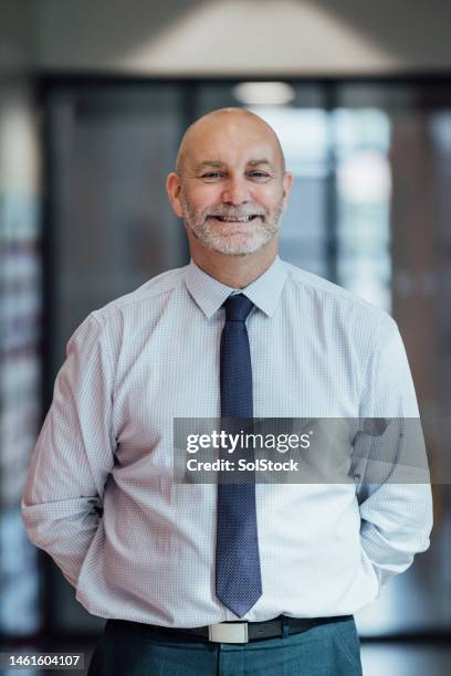 head of the high school - overhemd en stropdas stockfoto's en -beelden