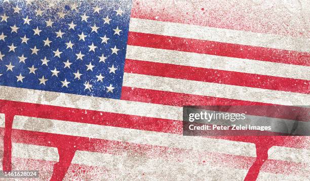 usa flag  paint sprayed background - us flagge stock-fotos und bilder