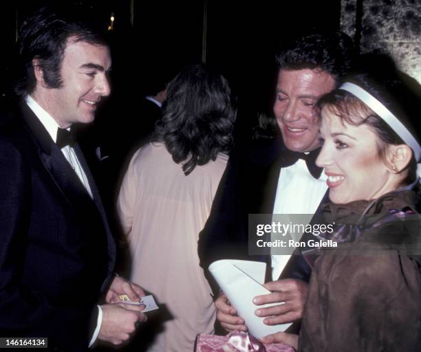 Neil Diamond, William Shatner and wife Marcy Lafferty attend Neighborhood of Watts Benefit Dinner on April 26, 1981 at the Wilshire Hotel in Beverly...
