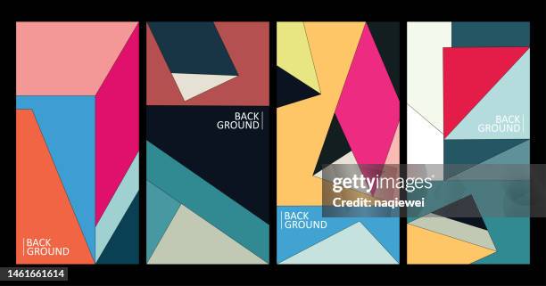 stockillustraties, clipart, cartoons en iconen met vector geometric minimalism design banner template backgrounds,cover and poster trendy abstract collage colors for book, cover, social media story,and page layout. - cover page design