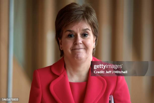 First Minisiter Nicola Sturgeon arrives for Deputy First Minister John Swinney addressing of the stage one budget debate at Scottish Parliament...