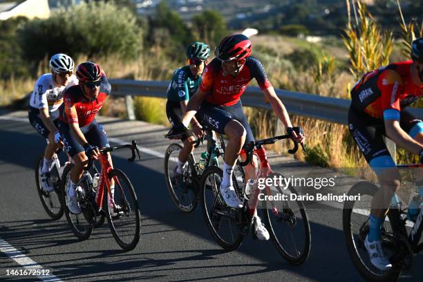 Jonathan Castroviejo of Spain and Laurens De Plus of Belgium and Team INEOS Grenadiers share food during the 74th Volta a la Comunitat Valenciana...