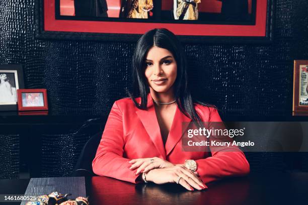 Model and philanthropist Rima Fakih is photographed for Forbes Middle East Magazine on October 5, 2019 in Los Angeles, California.