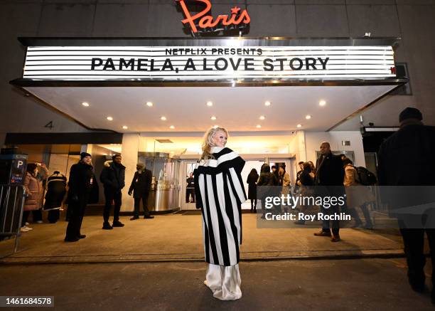 Pamela Anderson attends the "Pamela, a love story" NY Special Screening at The Paris Theatre on February 01, 2023 in New York City.