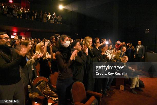 View of the audience during the "Pamela, a love story" NY Special Screening at The Paris Theatre on February 01, 2023 in New York City.