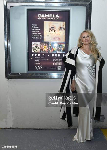 Pamela Anderson attends the "Pamela, a love story" NY Special Screening at The Paris Theatre on February 01, 2023 in New York City.