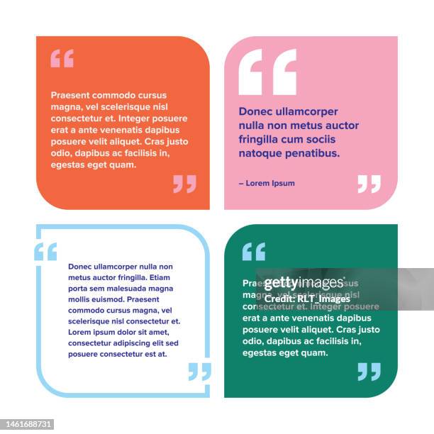 quotation design template set - thought bubble stock illustrations