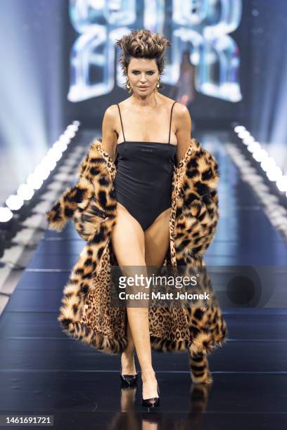 Lisa Rinna walks the runway at the Rotate show during Copenhagen Fashion Week Autumn/Winter 2023 on February 2, 2023 in Copenhagen, Denmark.
