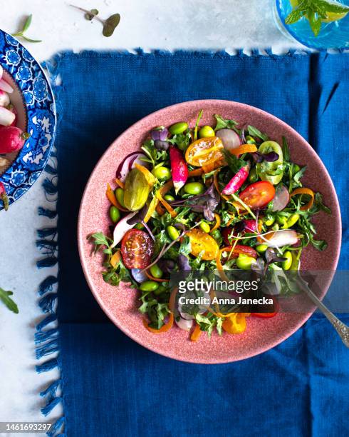 summer refreshing salad - wellness stock pictures, royalty-free photos & images