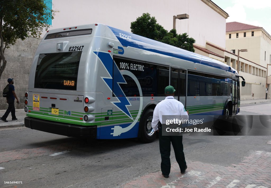 City Of Miami Unveils New Electric Bus Fleet To Combat Climate Change