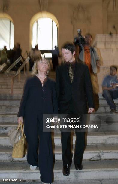 Nicholas Edmund Anthony Ashley-Cooper , 12th Earl of Shaftesbury and his mother leave the courthouse of Nice, southern France, 25 May 2007 after...