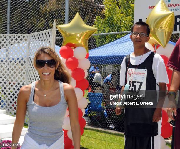 Model/La Lakers Scout Bonnie Jill Laflin participates in the 2012 Special Olympics Summer Games - Day 2 held at California State University Long...