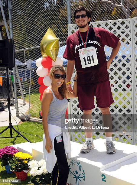 Model/La Lakers Scout Bonnie Jill Laflin participates in the 2012 Special Olympics Summer Games - Day 2 held at California State University Long...