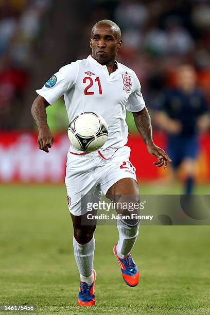 Jermain Defoe of England in action during the UEFA EURO 2012 group D match between France and England at Donbass Arena on June 11, 2012 in Donetsk,...