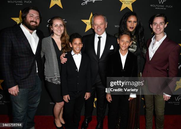 Wolfgang Puck, Gelila Assefa, Byron Puck, Alexander Puck, Cameron Puck and Oliver Puck