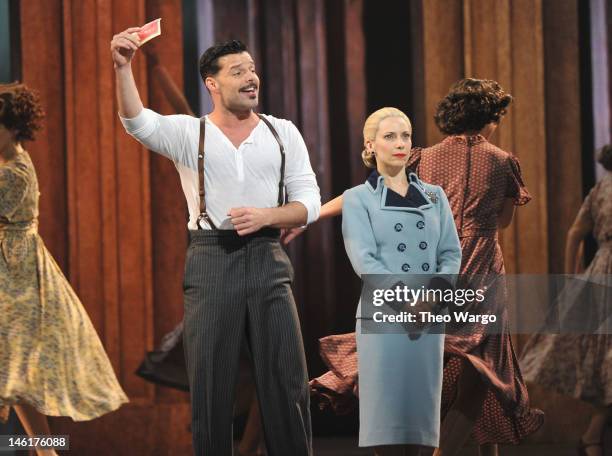 Elena Roger and Ricky Martin perform from 'Evita' onstage at the 66th Annual Tony Awards at The Beacon Theatre on June 10, 2012 in New York City.