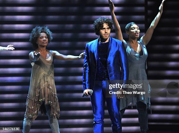 Josh Young and the cast of 'Jesus Christ Superstar' perform onstage at the 66th Annual Tony Awards at The Beacon Theatre on June 10, 2012 in New York...