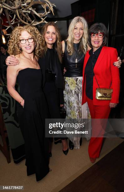 Kelly Hoppen, Gabriele Hackworthy, Diane Kordas and Christiane Amanpour attend an exclusive dinner hosted by Kelly Hoppen and Diane Kordas to...