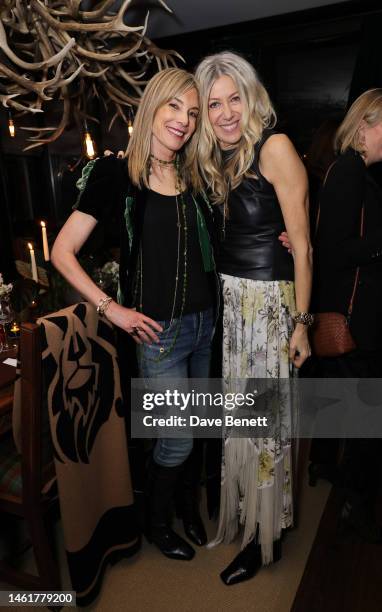 Kim Hersov and Diane Kordas attend an exclusive dinner hosted by Kelly Hoppen and Diane Kordas to celebrate the launch of Diane Kordas' Lifestyle...