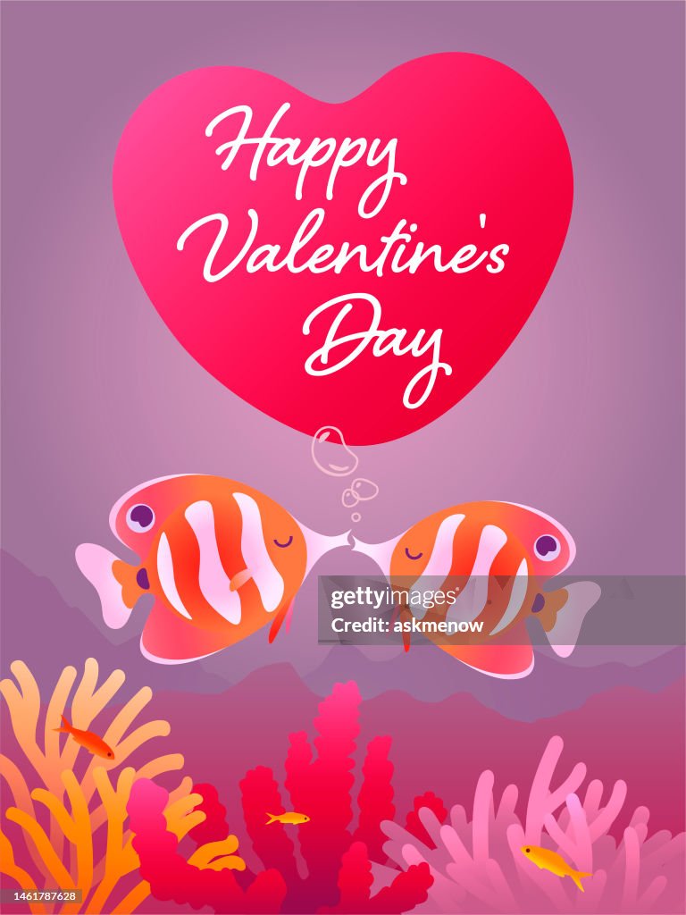 Two coral fish kissing