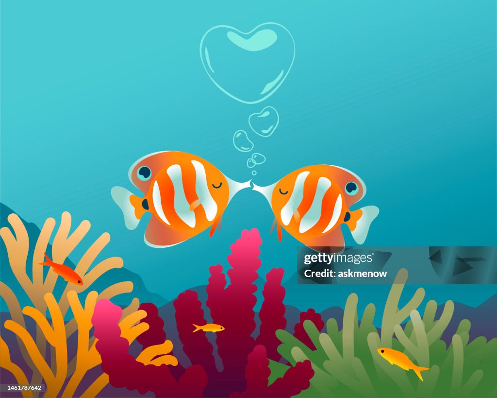 Two coral fish in love
