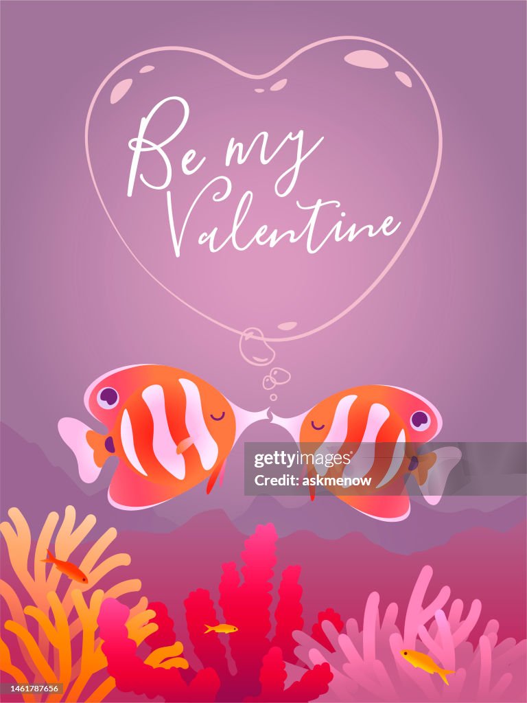 Two coral fish falling in love