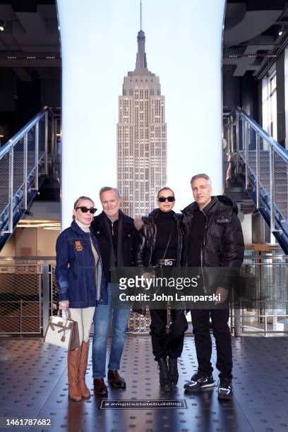Marysol Patton, Steve McNamara, Alexia Nepola, and Todd Nepola of Real Housewives of Miami visit the Empire State Building Building on February 02,...