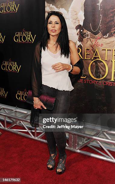 Maria Conchita Alonso attends the Los Angeles premiere of ARC Entertainment's 'For Greater Glory' at AMPAS Samuel Goldwyn Theater on May 31, 2012 in...